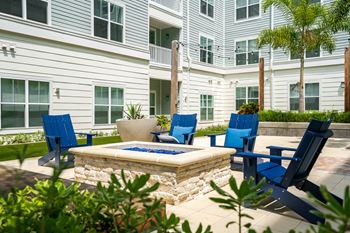 Luxury Outdoor Firepit Located In The Courtyard